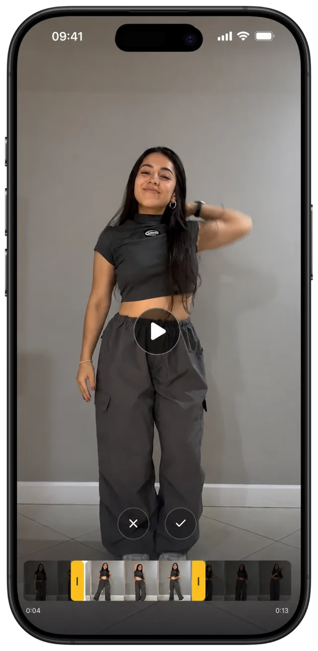 Trim a dance into sections to practice